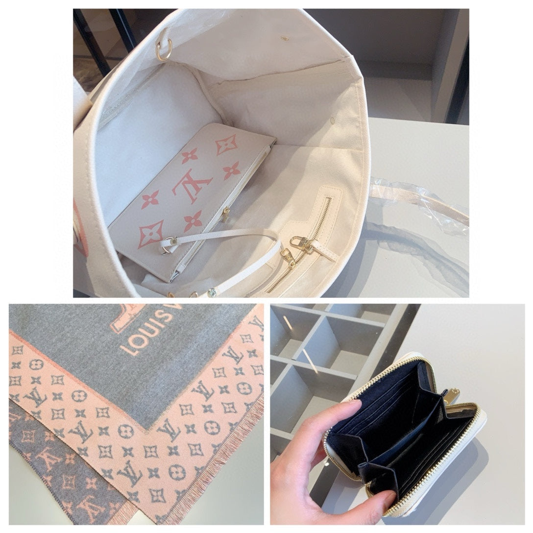 LV Bag + Purse &amp; Scarf Set