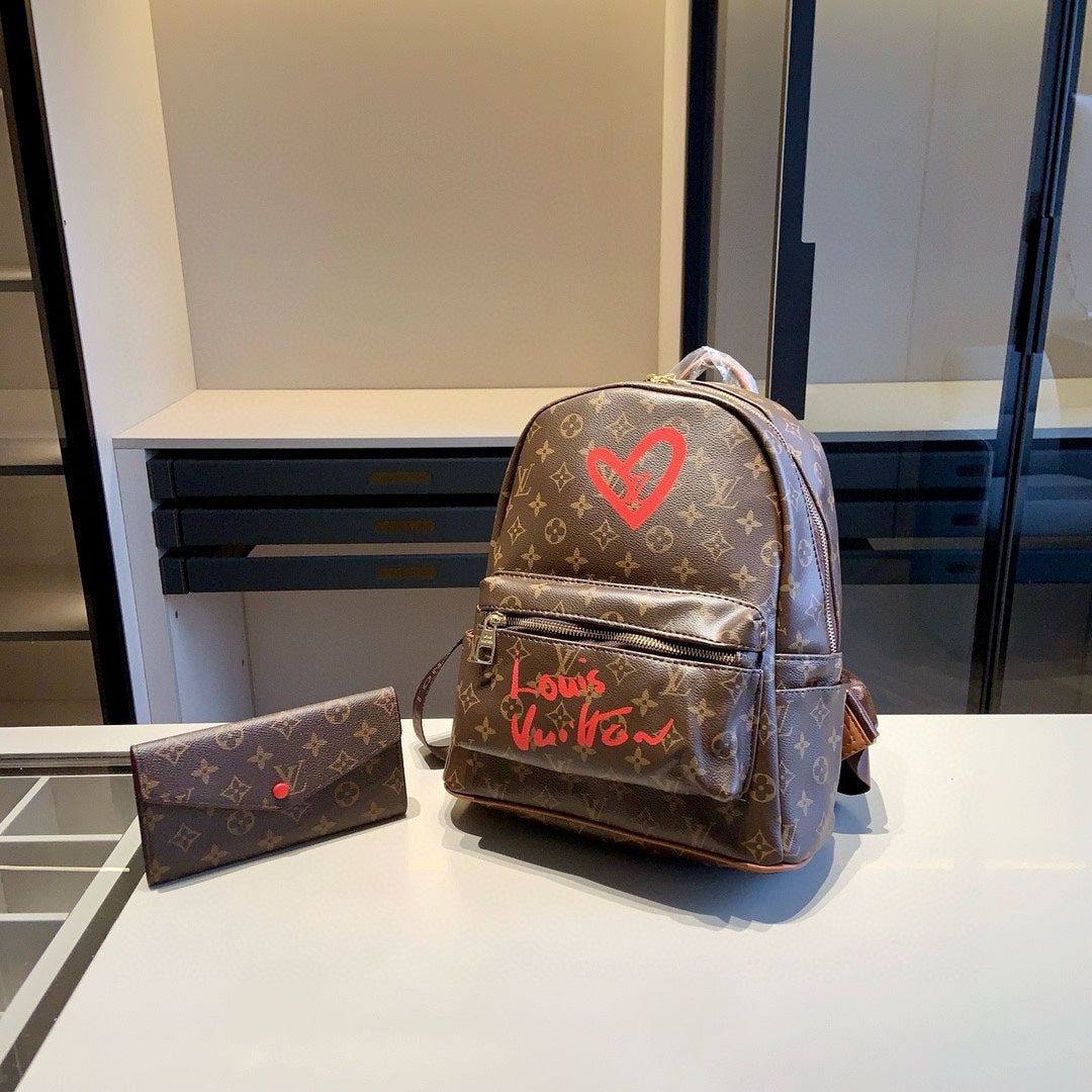 LV Backpack + Purse &amp; Scarf Set